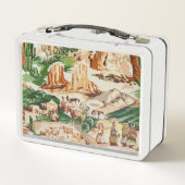 Western landschapsthema Retro Fabric Lancering Box (Achterkant)
