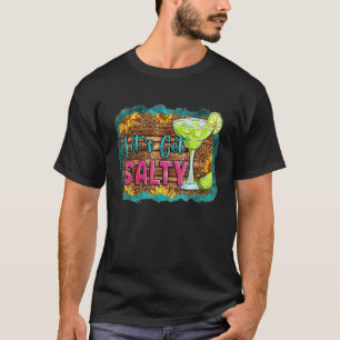 Western Laten we Salty Margarita Leopard Sunflowe T-shirt