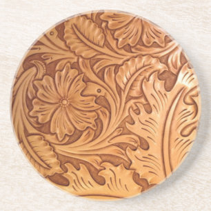 Western leder met de Zuidwest-stijl uit het bijten Zandsteen Onderzetter