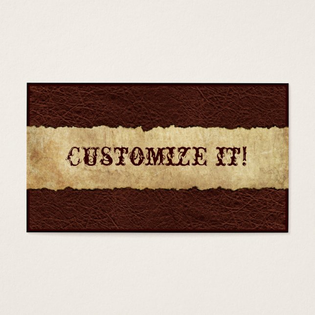  Western leder Visitekaartjes (Voorkant)