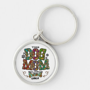 Western leopard Patch Pattern Dog Mam Bone Pet Sleutelhanger