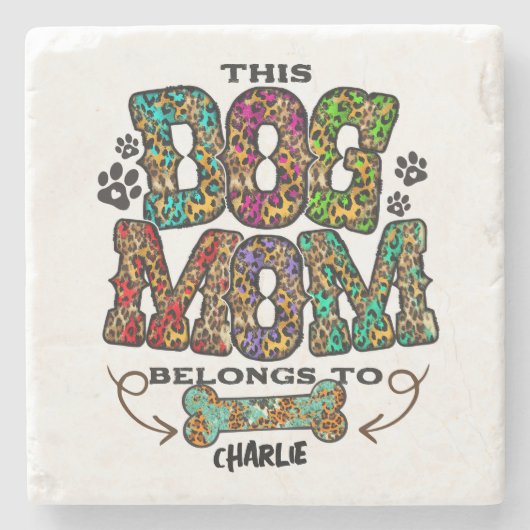 Western leopard Patch Pattern Dog Mam Bone Pet Stenen Onderzetter (Voorkant)