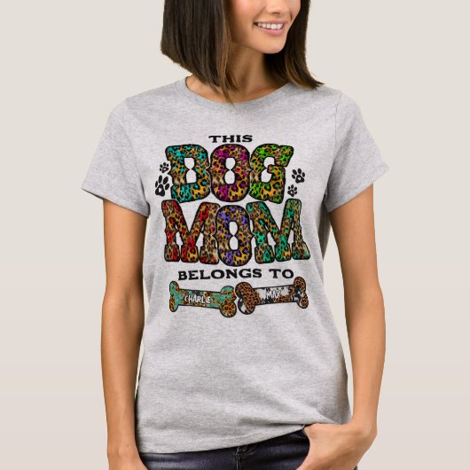 Western leopard Patch Pattern Dog Mam Bone Pet T-shirt (Voorkant)