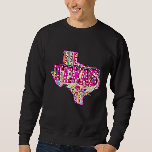 Western Leopard Serape Texas State Home Texas Cowg Trui (Voorkant)