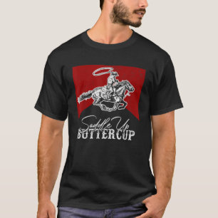 Western leven Cowboy Riding Horse Saddle omhoog T-shirt