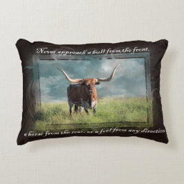 Western Longhorn Cowboy Wisdom Accent Kussen