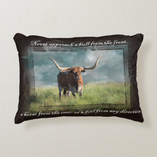 Western Longhorn Cowboy Wisdom Accent Kussen