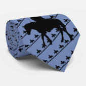 Western Man Riding Horse Silhouette Stropdas (Opgerold)