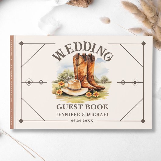 Western Mariage Pays Cowboy Boots Livre d'or