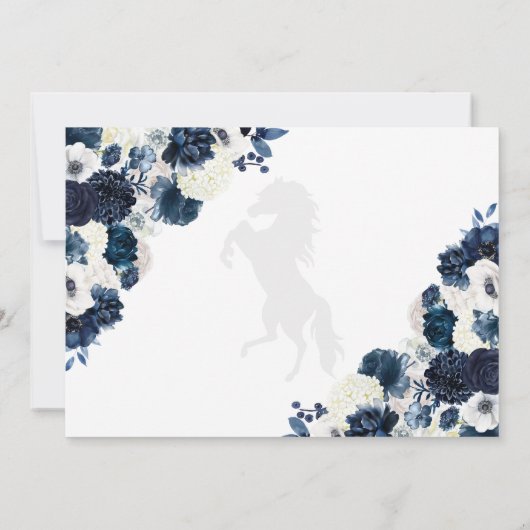 Western marineblauw quinceañera bewaar de datum fo kaart (Achterkant)