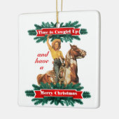 Western meisje met prettige kerst keramisch ornament (Links)