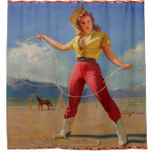 Western meisje met Rope Douchegordijn (Voorkant)