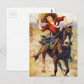 Western meisje op paard Briefkaart (Voorkant / Achterkant)