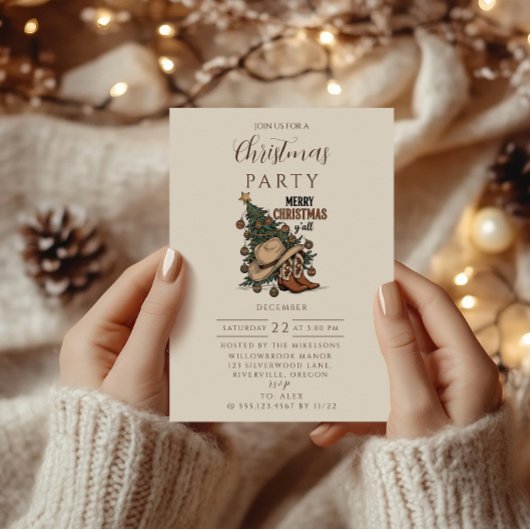 Western Merry Christmas Y’all Kaart