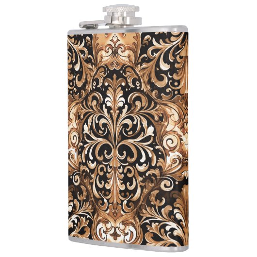 Western met gereedschap bekleed lederlook-ontwerp heupfles (Links)