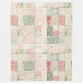 Western Mint Pink Floral Quilt Patterns Fleece Deken (Voorkant)