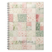 Western Mint Pink Floral Quilt Patterns Notitieboek (Voorkant)