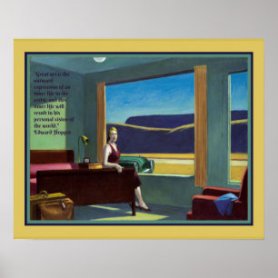 "Western Motel" met citaat van Edward Hopper Poster