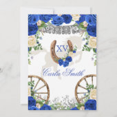 Western Navy Blue en Silver Charra 15 Anos Kaart (Achterkant)