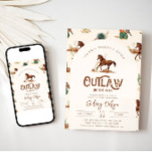 Western Paard Baby shower Uitnodiging