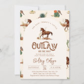 Western Paard Baby shower Uitnodiging (Voorkant)