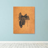 Western paard Canvas Afdruk (Insitu (Houten vloer))