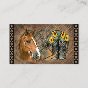 Western paard Cowboy Boots Cowboy Pet Wagon Wiel Visitekaartje