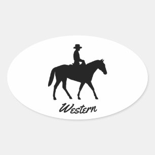 Western paard ovale sticker