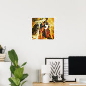 western paard voor abstracte ruitersport poster (Thuiskantoor)