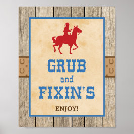 Western partijteken van Grub & Fixin Poster