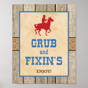 Western partijteken van Grub & Fixin Poster