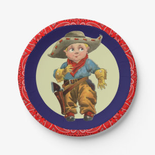 Western Party Little Cowboy Red Bandana Papieren Bordje