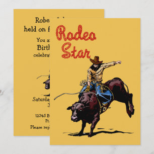 Western Party Rodeo Cowboy Bull Rider Kaart