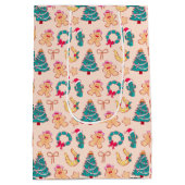 Western Pastel Cowboy Christmas Gift  Medium Cadeauzakje (Achterkant)