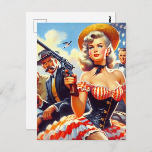 Western Pulp Meisje Briefkaart (Voorkant / Achterkant)