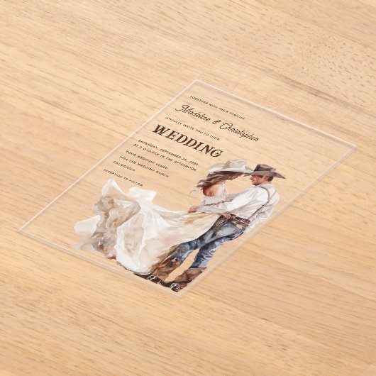 Western Ranch Faire-part de mariage (Poser)