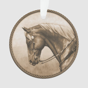 Western Ranch Horse Vieille Photo Sepia
