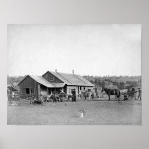 Western Ranch House in South Dakota Foto Poster