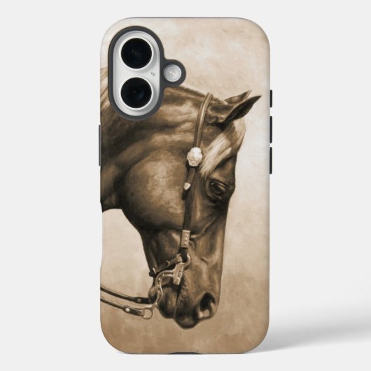 Western Ranch Paard Oude Foto Sepia Case-Mate iPhone Case (Achterkant)