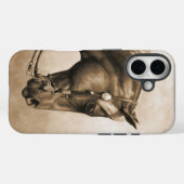 Western Ranch Paard Oude Foto Sepia Case-Mate iPhone Case (Achterkant (horizontaal))