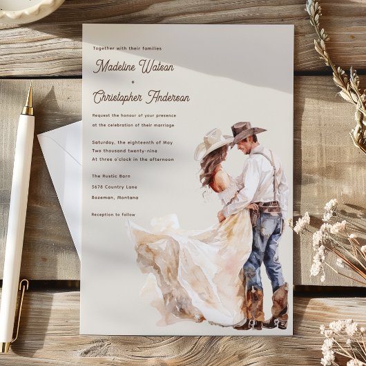 Western Ranch Rustique Faire-part de mariage