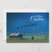 Western Ranch scene with Santa and Reindeer Feestdagenkaart (Voorkant)