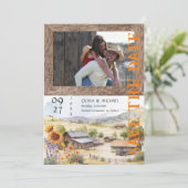 Western Ranch Wedding Photo Save the Date (Staand voorkant)