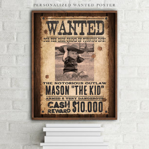 Western Recherché Outlaw Bienvenue Poster d'annive