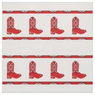 Western Red Bandana Cowboy Boot Fabric Stof