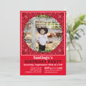 Western Red Bandana Photo Invitation d'anniversair (Debout devant)