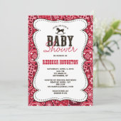 Western Red Bandanna Baby shower Invitation (Debout devant)