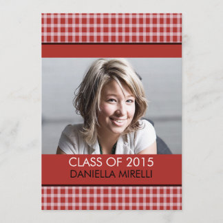Western Red Checker Faire-part de graduation photo