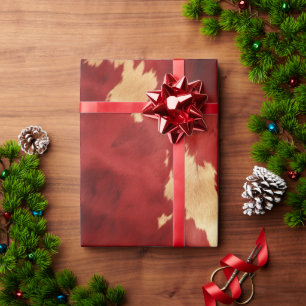 Western Red Cream Koeienhuid Animal Cadeaupapier