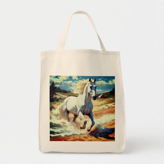 Western Retro Horse Sac fourre-tout de course (Devant)